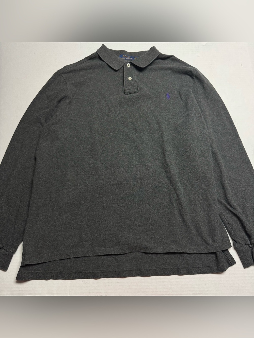 Polo Ralph Lauren Men's Custom Fit Long Tail/ Tennis Tail Polo Shirt In Gray XXL